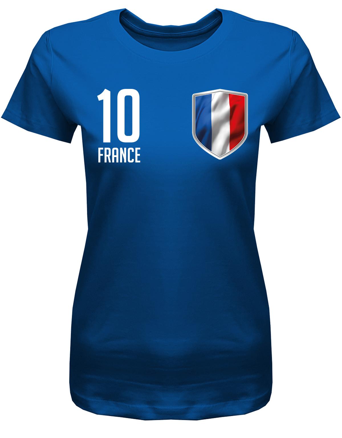 France-10-Damen-Shirt-Royalblau