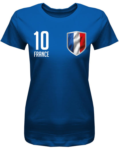 France-10-Damen-Shirt-Royalblau