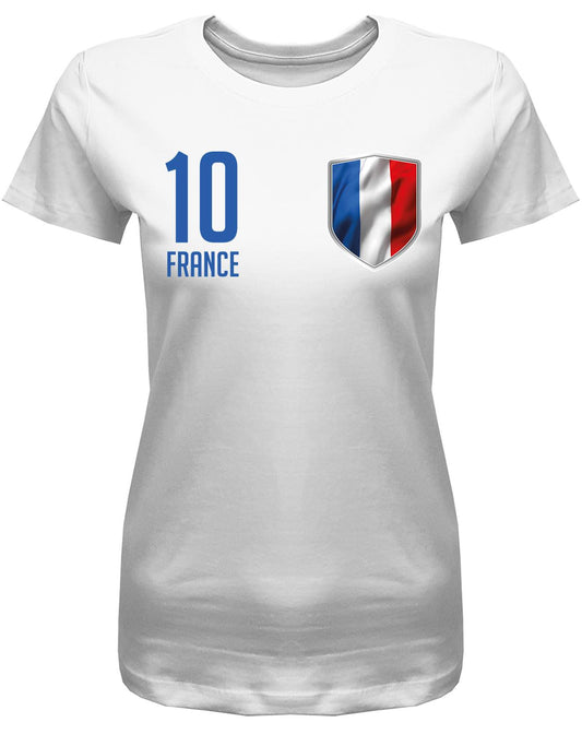 France 10 Wappen - Frankreich - EM WM - Fan - Damen T-Shirt