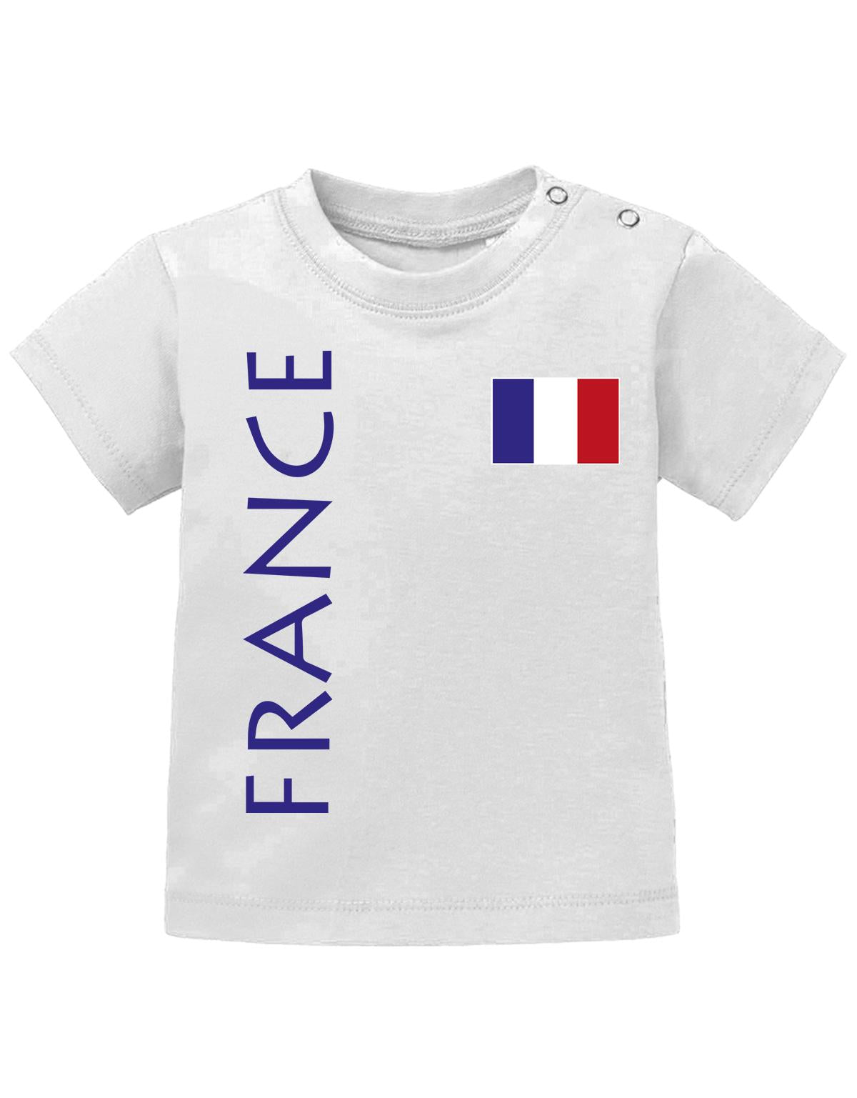 Frankreich T Shirt für Junge und Mädchen. Französische Fahne am Herzen France als Schriftzug.