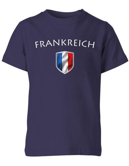 Frankreich-Kinder-Shirt-Navy