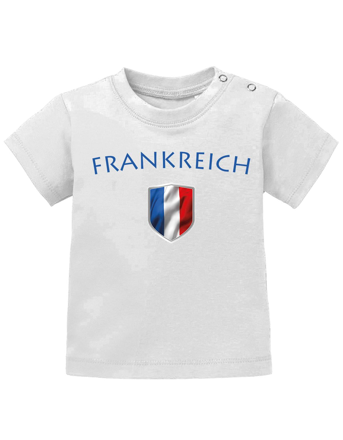 Frankreich T Shirt für Junge und Mädchen. Französisches Wappen mit Frankreich als Schriftzug.