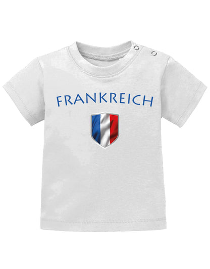 Frankreich T Shirt für Junge und Mädchen. Französisches Wappen mit Frankreich als Schriftzug.