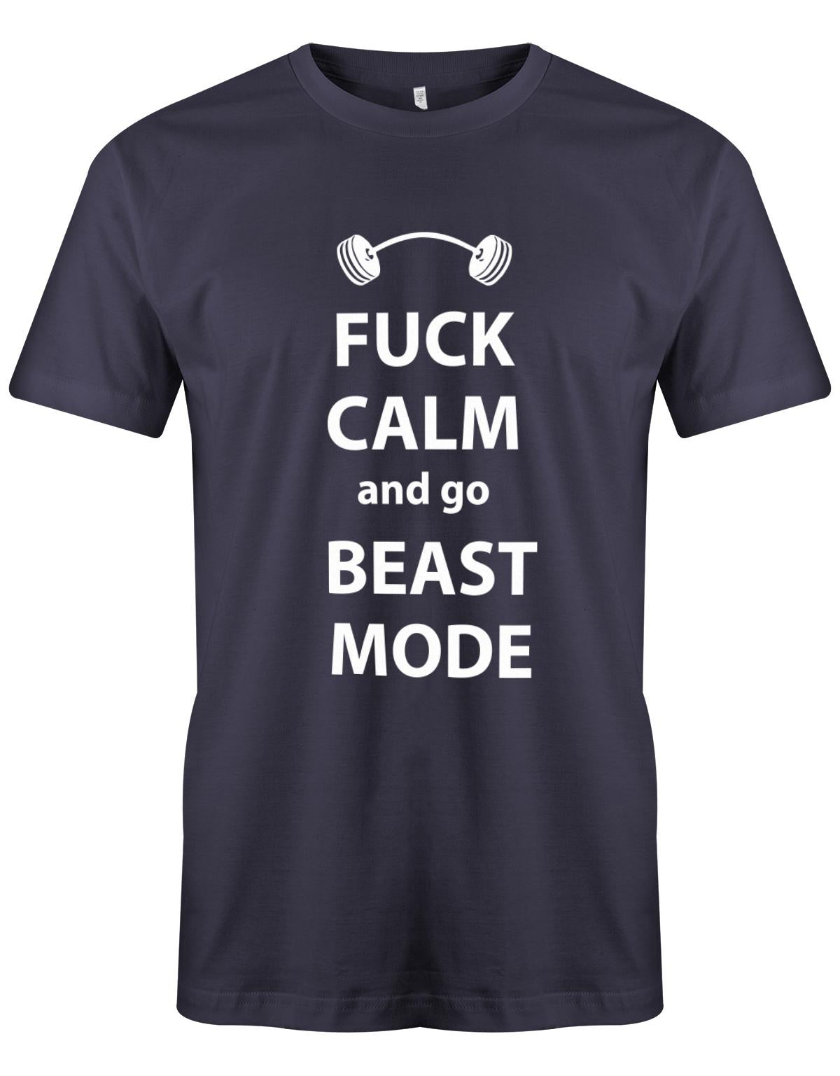 Fuck-Calm-and-Go-beast-Mode-Bodybuilder-Shirt-Navy