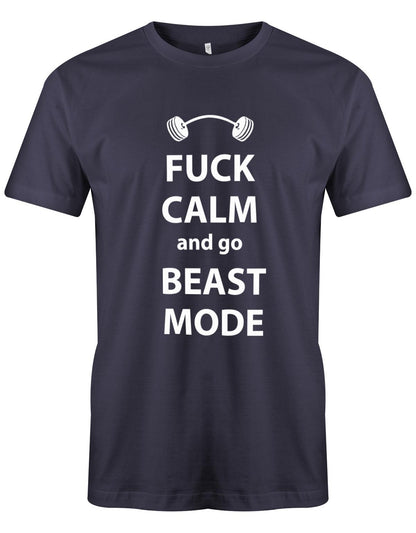 Fuck-Calm-and-Go-beast-Mode-Bodybuilder-Shirt-Navy