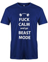 Fuck-Calm-and-Go-beast-Mode-Bodybuilder-Shirt-Royalblau