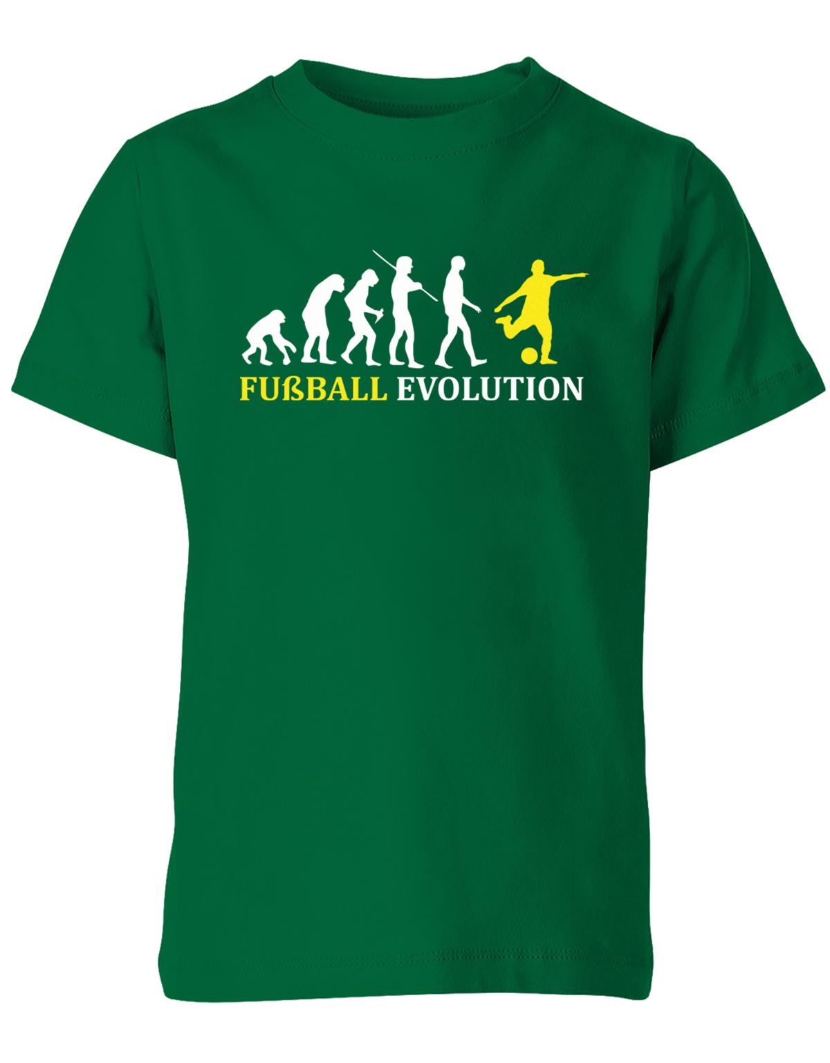Fussball-Evolution-Kinder-Shirt-Gr-n-Gelb
