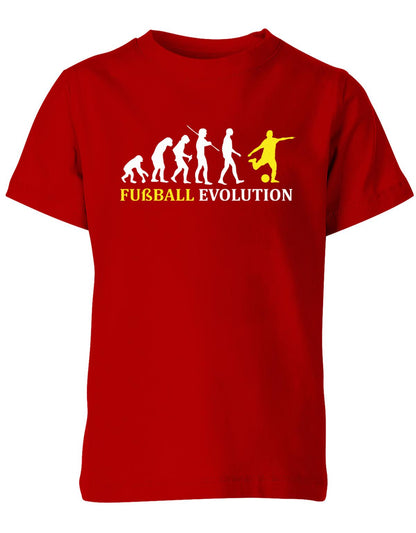 Fussball-Evolution-Kinder-Shirt-Rot-Gelb