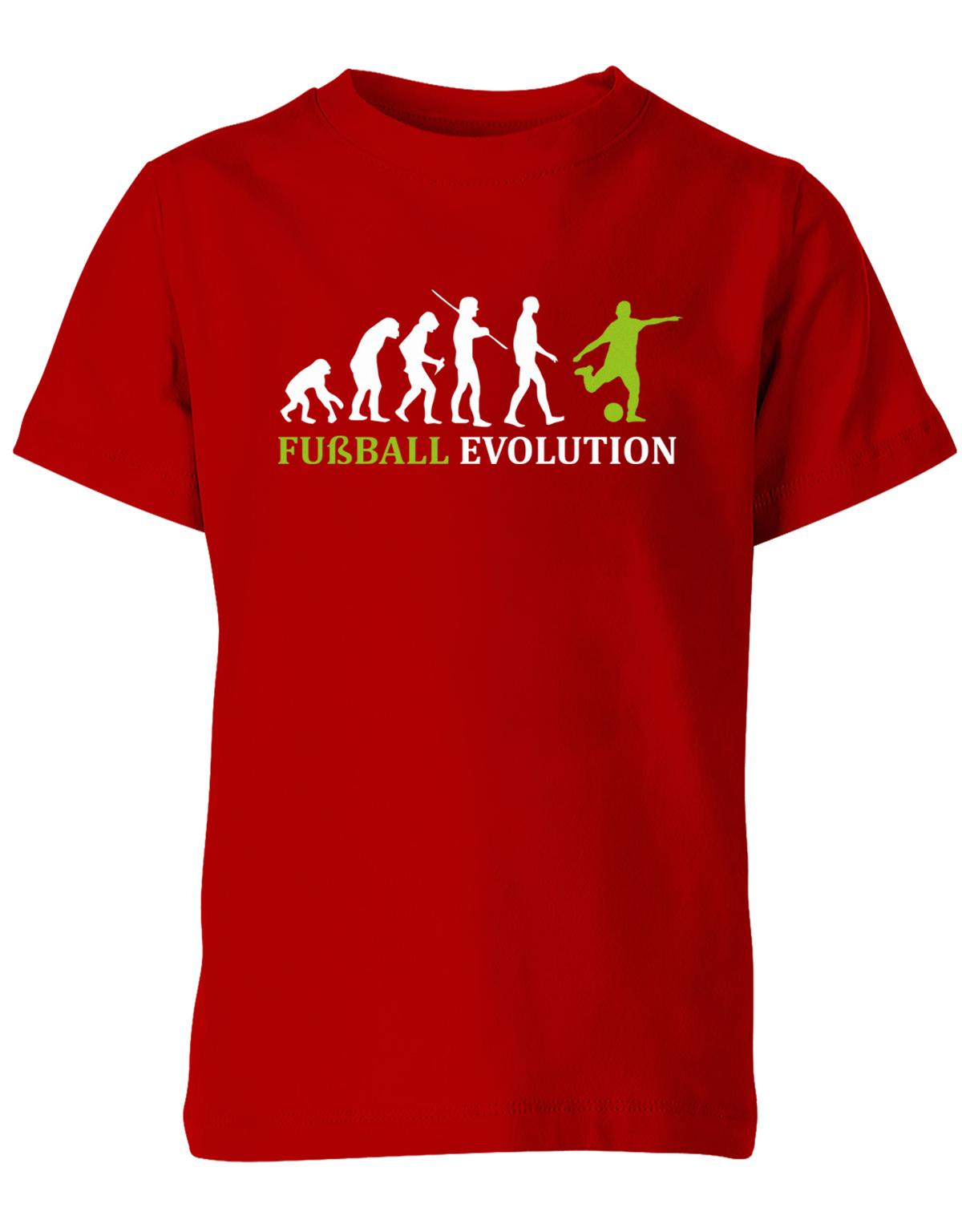 Fussball-Evolution-Kinder-Shirt-Rot-Gr-n
