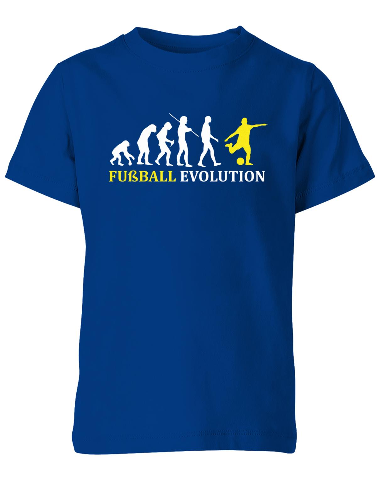 Fussball-Evolution-Kinder-Shirt-Royalblau-Gelb