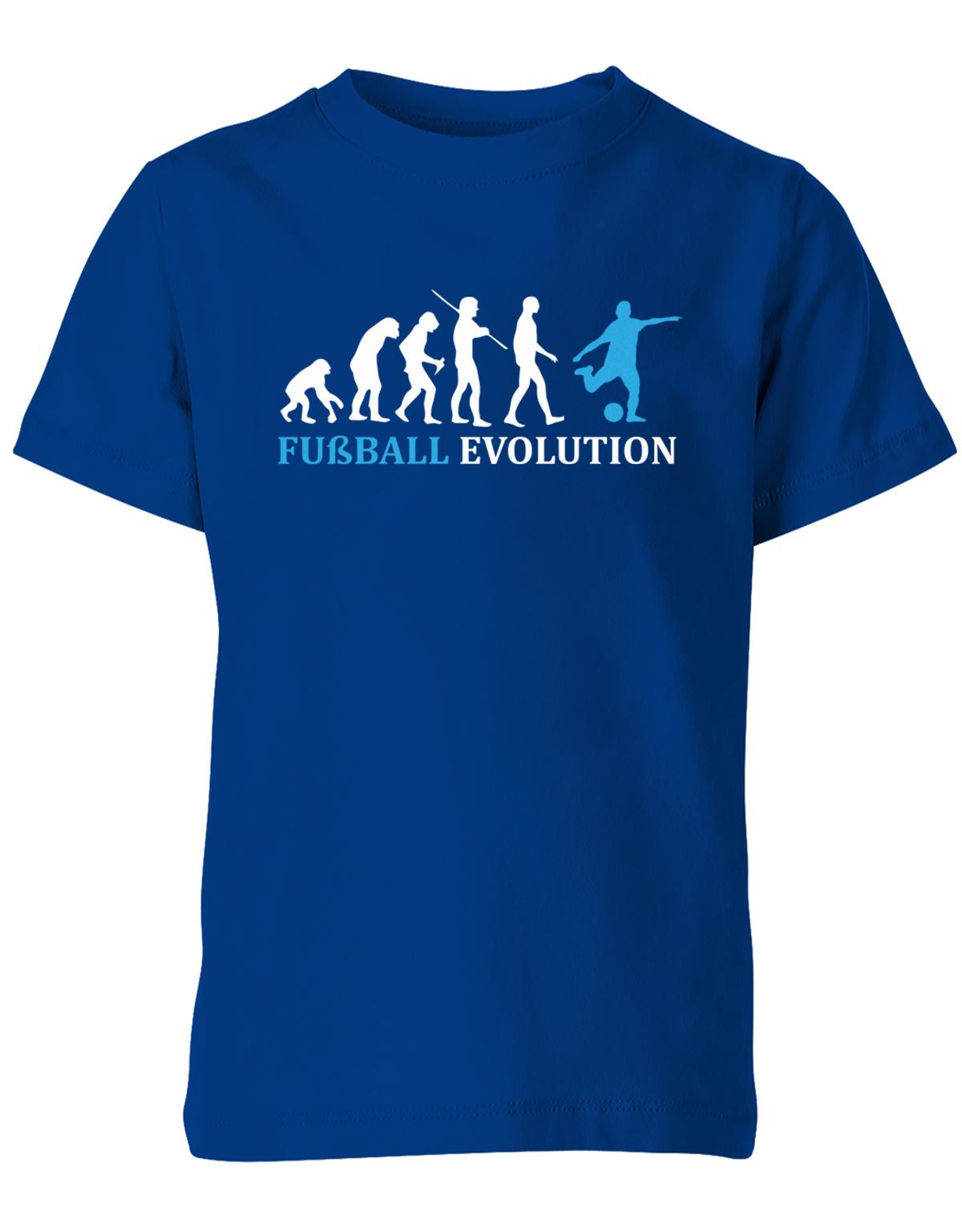 Fussball-Evolution-Kinder-Shirt-Royalblau-Hellblau
