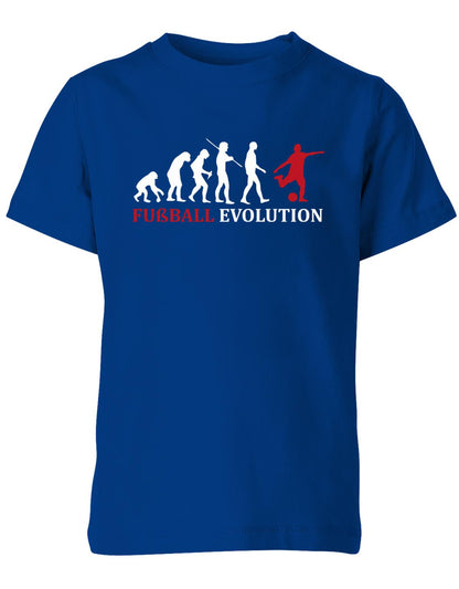 Fussball-Evolution-Kinder-Shirt-Royalblau-Rot