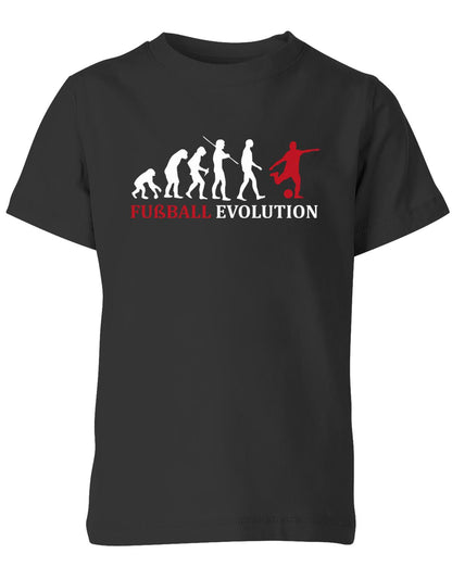 Fussball-Evolution-Kinder-Shirt-Schwarz-Rot