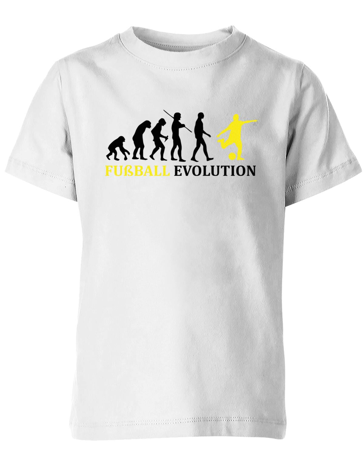 Fussball-Evolution-Kinder-Shirt-Weiss-Gelb