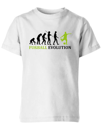 Fussball-Evolution-Kinder-Shirt-Weiss-Gr-n