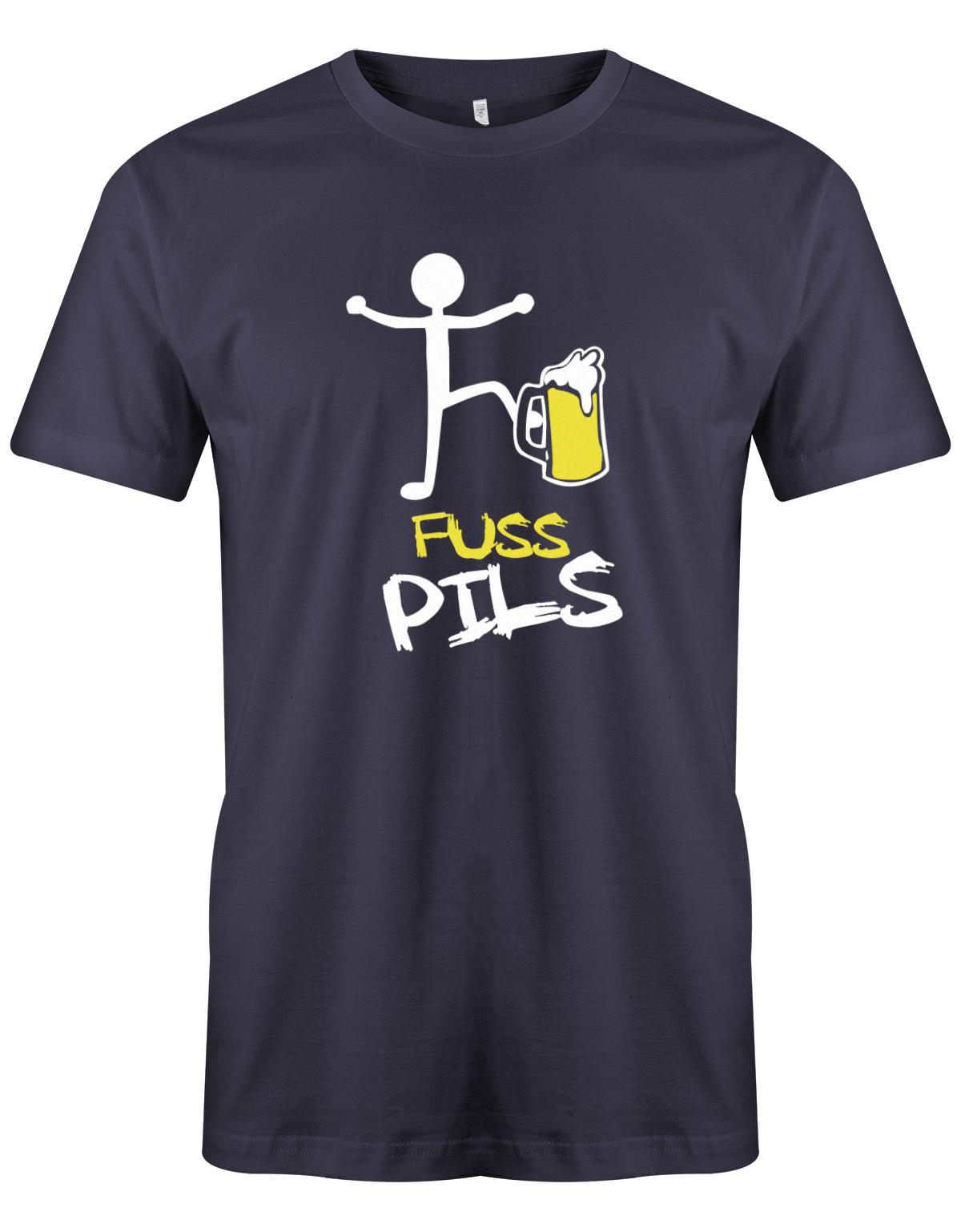Fusspils-Bier-Herren-Shirt-Navy