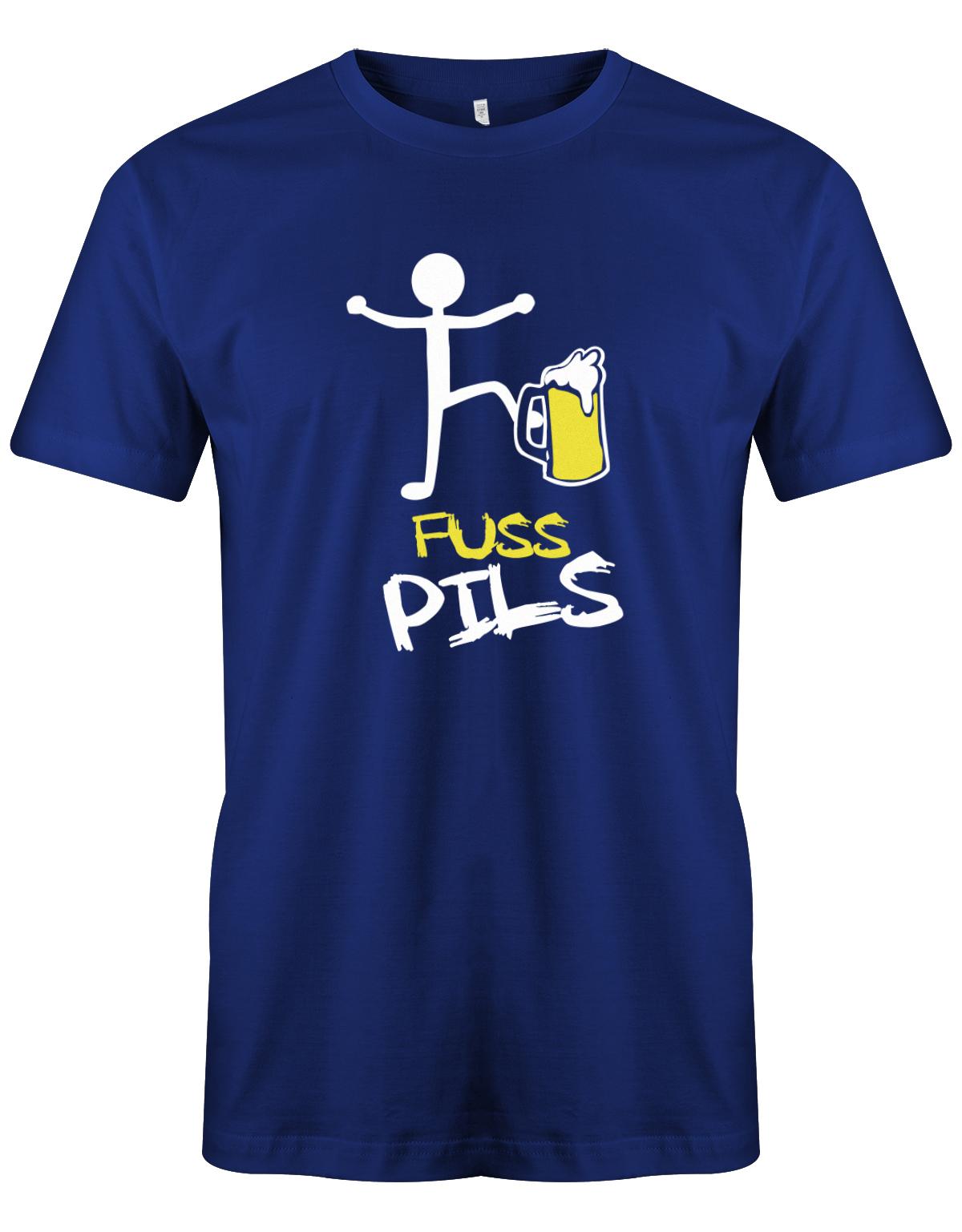 Fusspils-Bier-Herren-Shirt-Royalblau