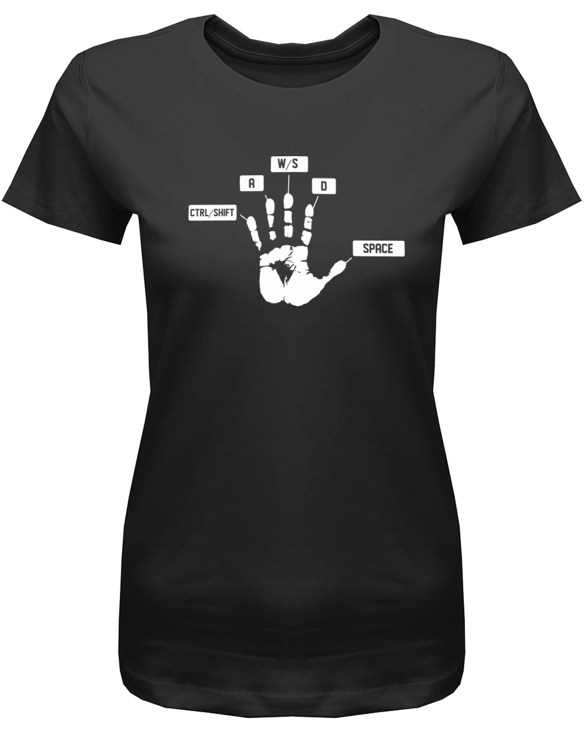 GAmer-Handabdruck-Damen-Shirt-Schwarz