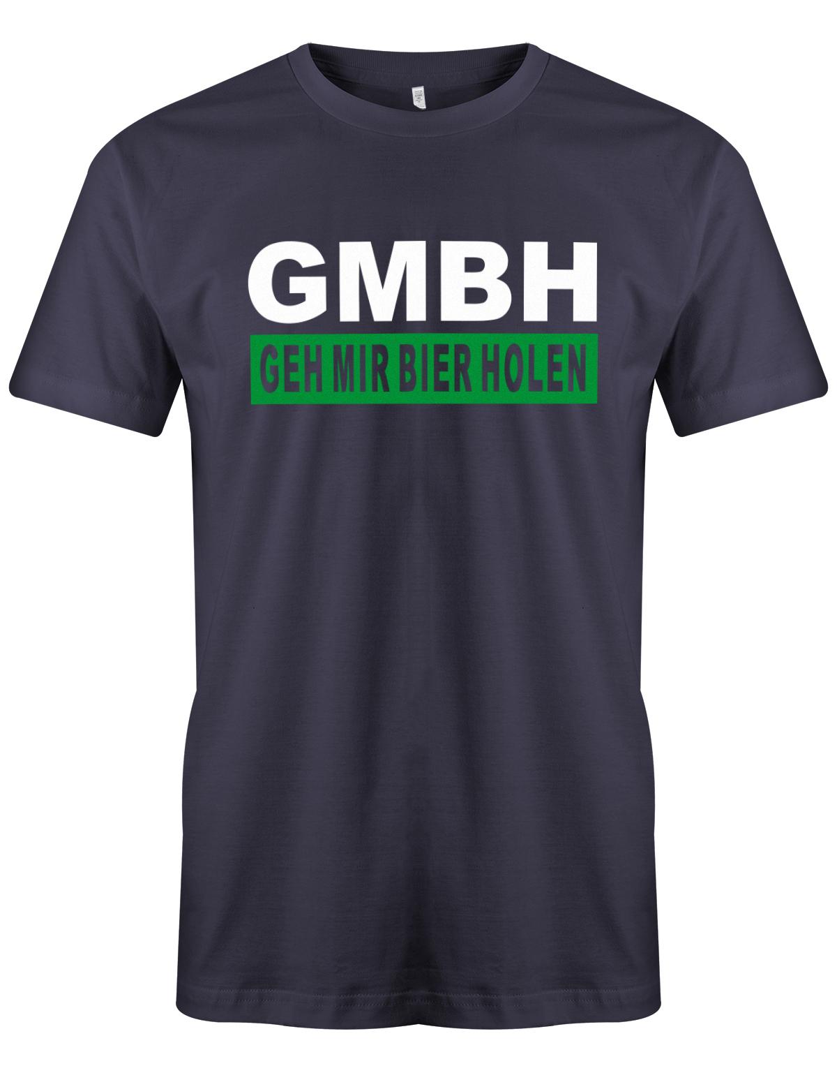 GMBH-Geh-MIR-BIER-Holen-Herren-Bier-Shirt-Navy