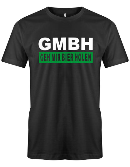 GMBH-Geh-MIR-BIER-Holen-Herren-Bier-Shirt-SChwarz