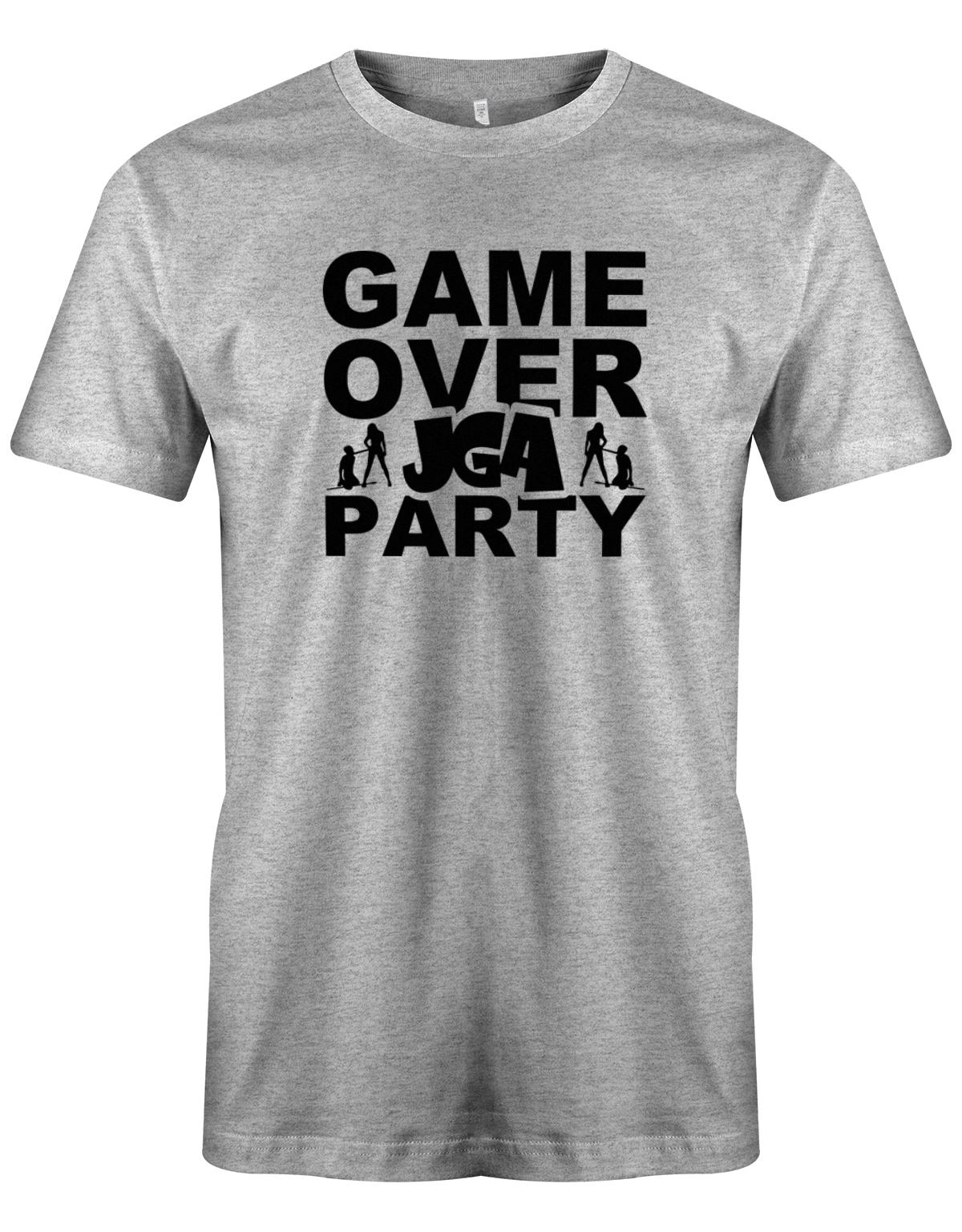 Game-Over-JGA-Party-Herren-Shirt-GRau