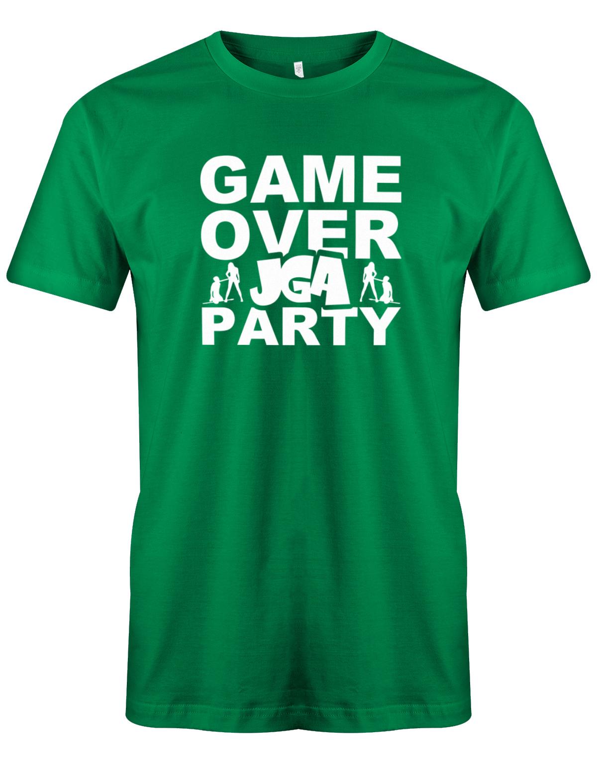 Game-Over-JGA-Party-Herren-Shirt-Gruen