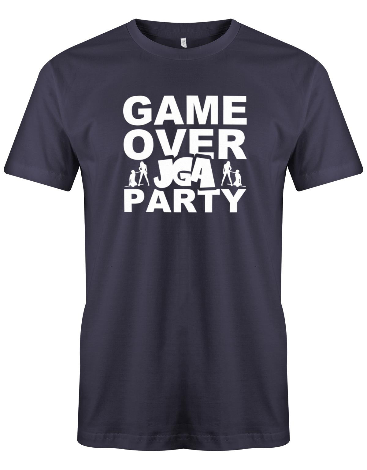 Game-Over-JGA-Party-Herren-Shirt-Navy