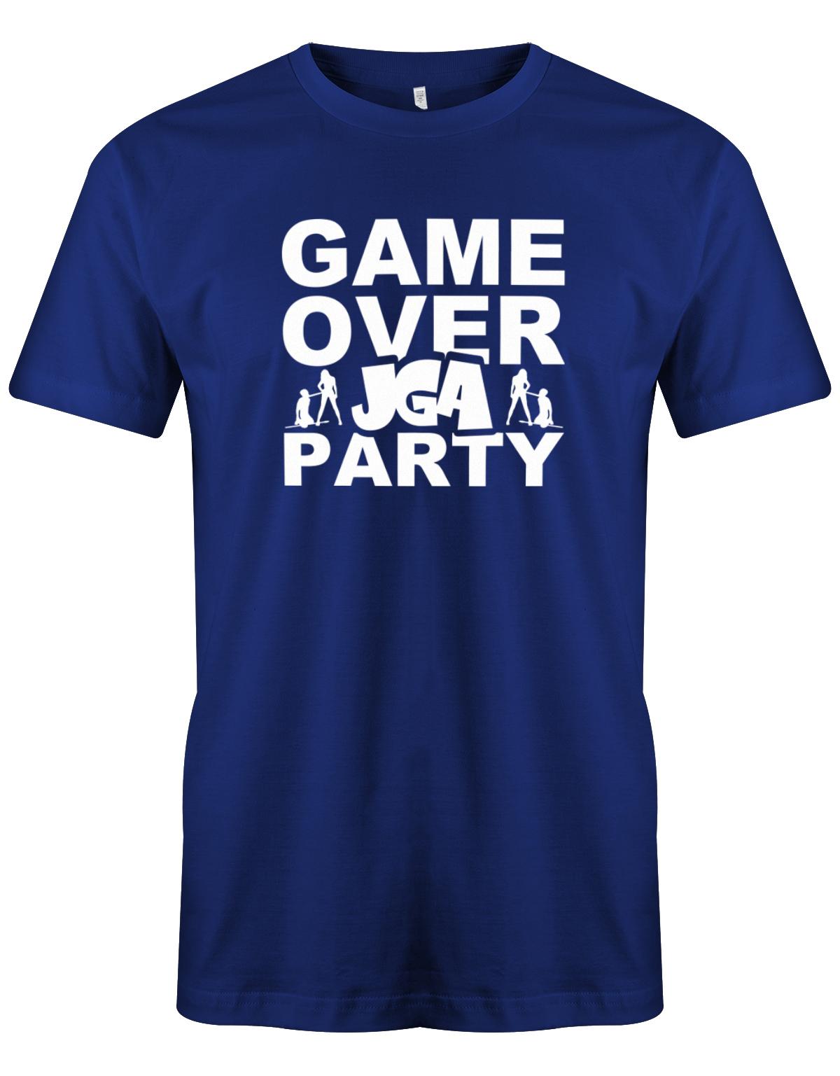 Game-Over-JGA-Party-Herren-Shirt-Royalblau
