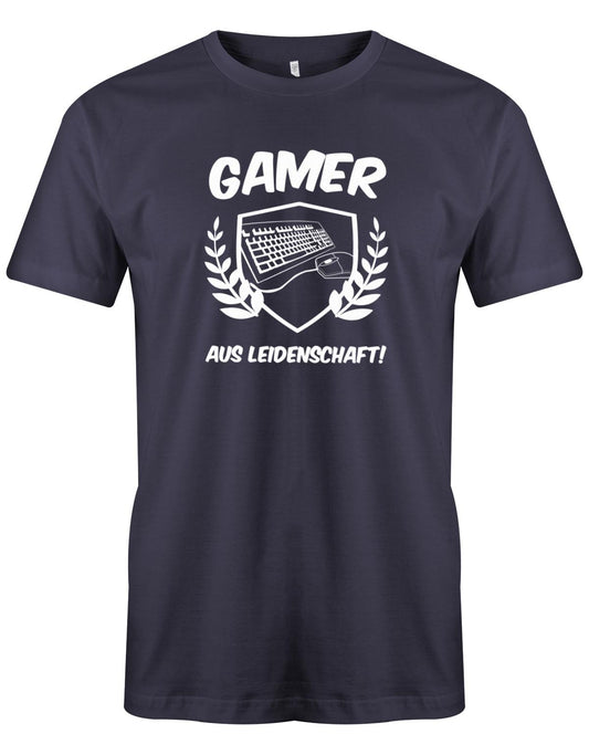Gamer-Aus-leidenschaft-Herren-Gamer-Shirt-Navy