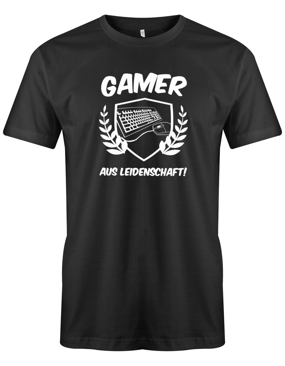 Gamer-Aus-leidenschaft-Herren-Gamer-Shirt-Schwarz