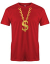 Gangster-Rapper-Goldkette-Herren-Faschin-Verkleidung-Shirt-Rot
