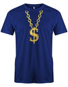 Gangster-Rapper-Goldkette-Herren-Faschin-Verkleidung-Shirt-Royalblau