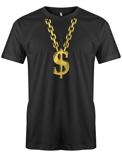 Gangster-Rapper-Goldkette-Herren-Faschin-Verkleidung-Shirt-Schwarz