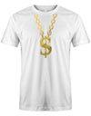 Gangster-Rapper-Goldkette-Herren-Faschin-Verkleidung-Shirt-Weiss