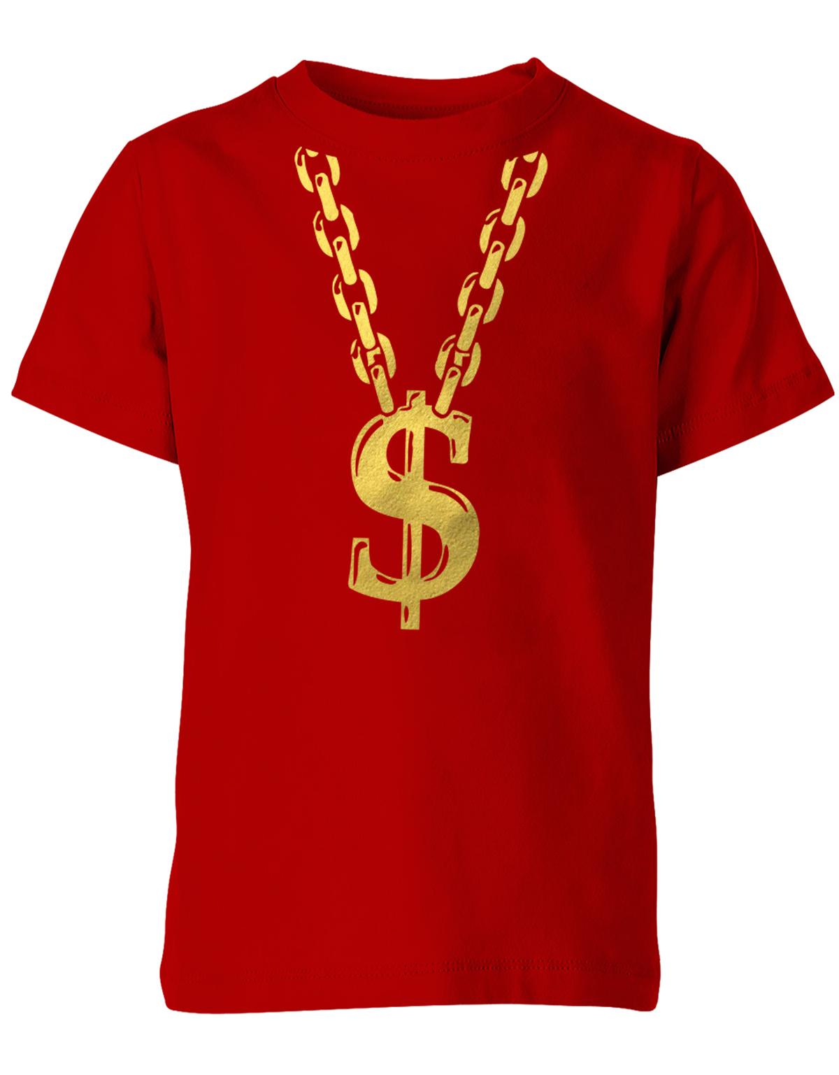 Gangster-Rapper-Goldkette-Kinder-Faschin-Verkleidung-Shirt-Rot