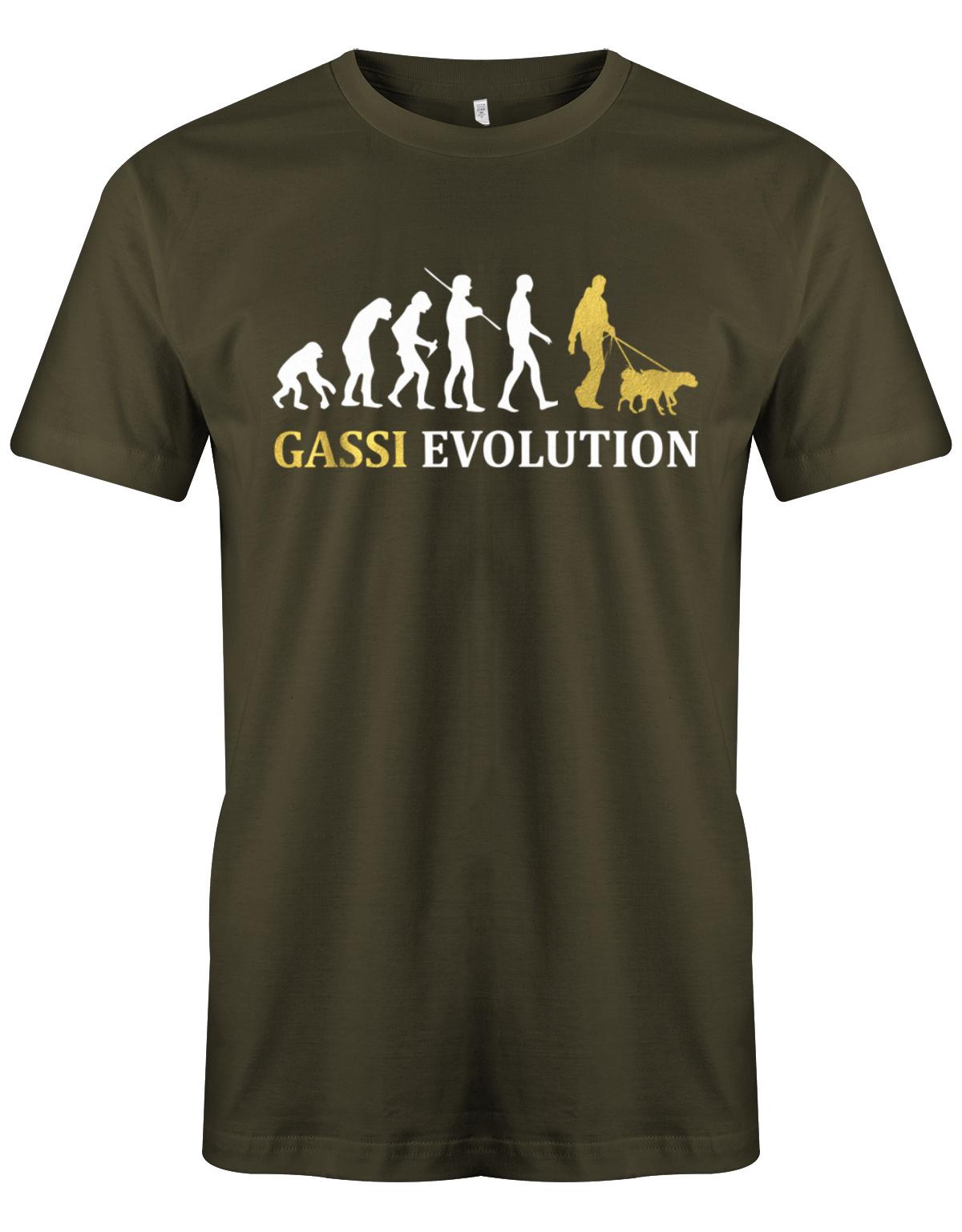 Gassi-Evolution-Herren-Hund-Shirt-Army