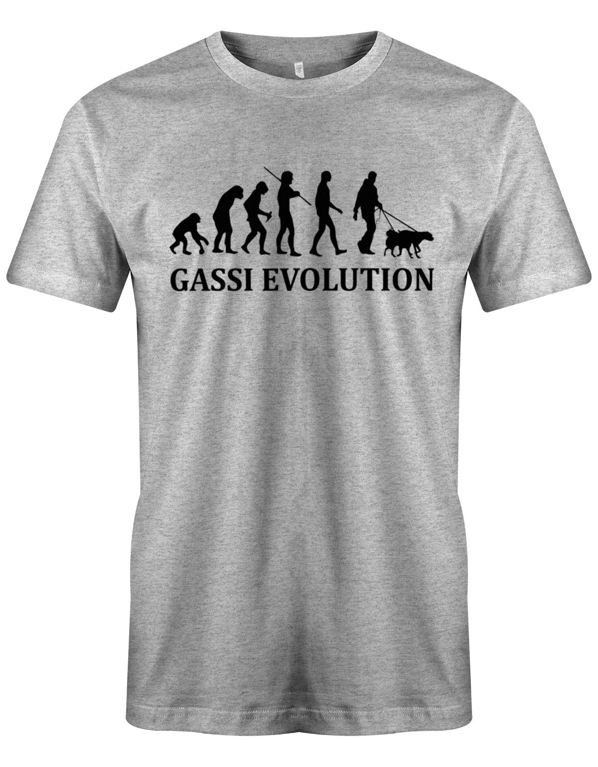 Gassi-Evolution-Herren-Hund-Shirt-Grau