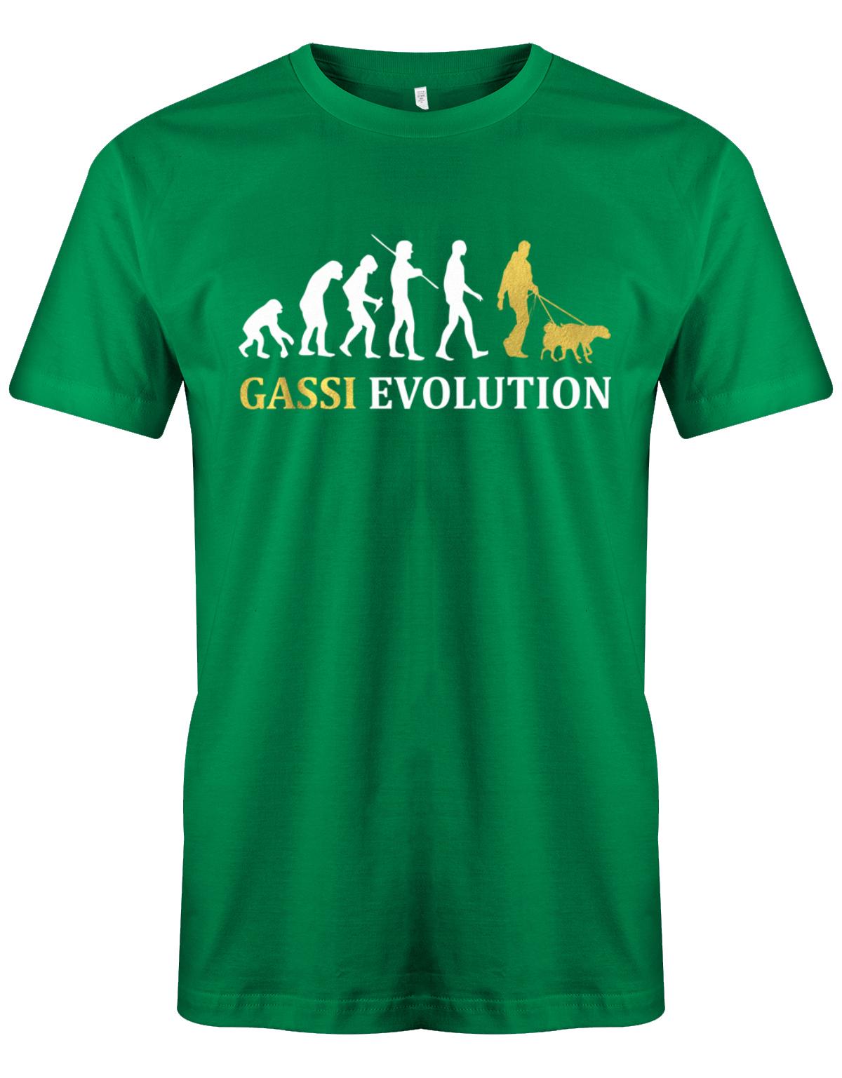 Gassi-Evolution-Herren-Hund-Shirt-Gruen