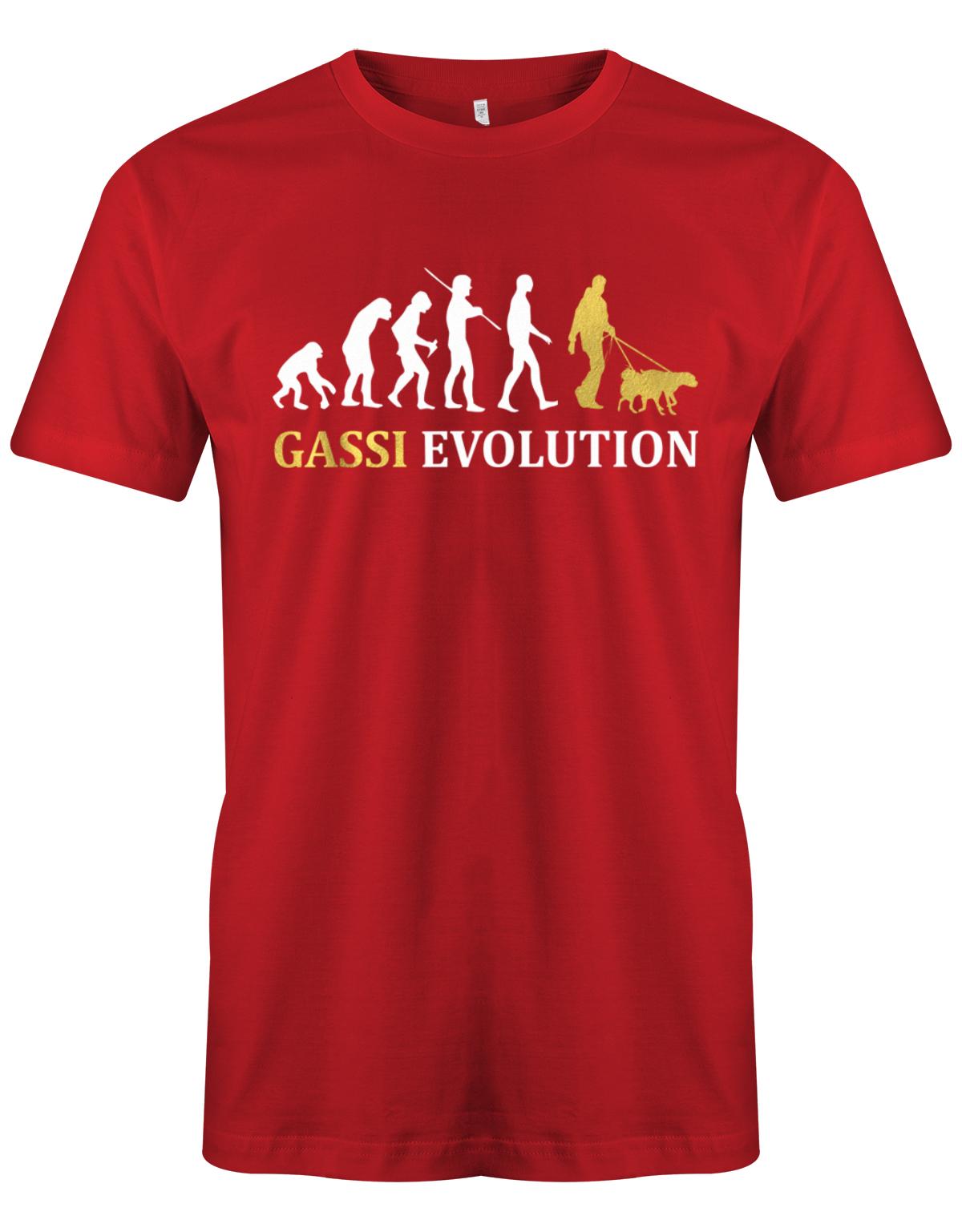 Gassi-Evolution-Herren-Hund-Shirt-Rot
