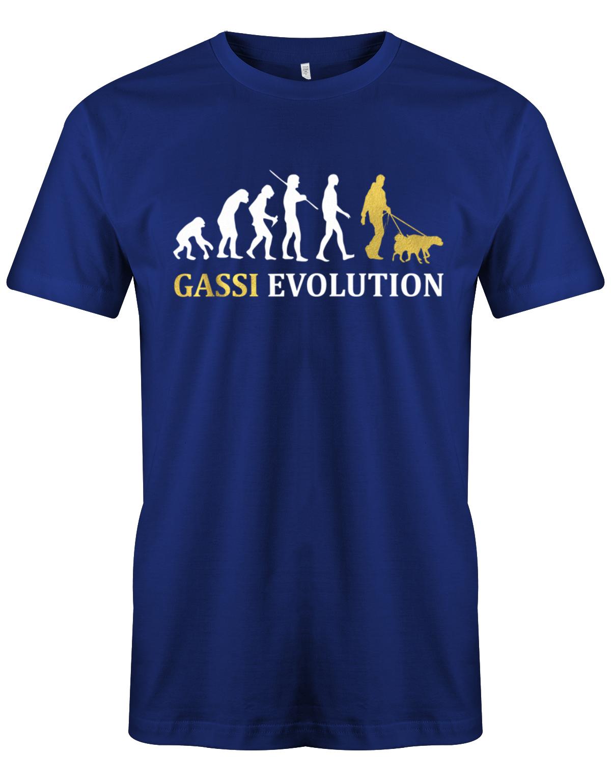 Gassi-Evolution-Herren-Hund-Shirt-Royalblau