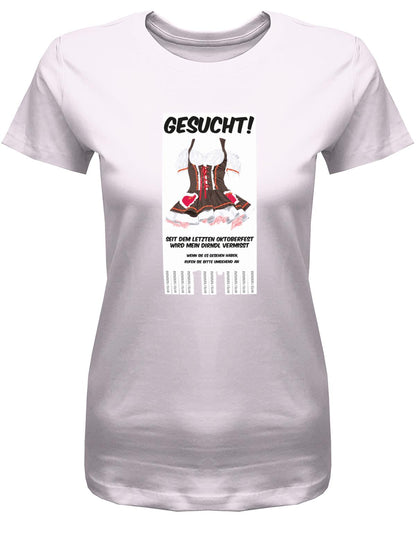 Gesucht-Dirndl-verloren-damen-Shirt-Rosa