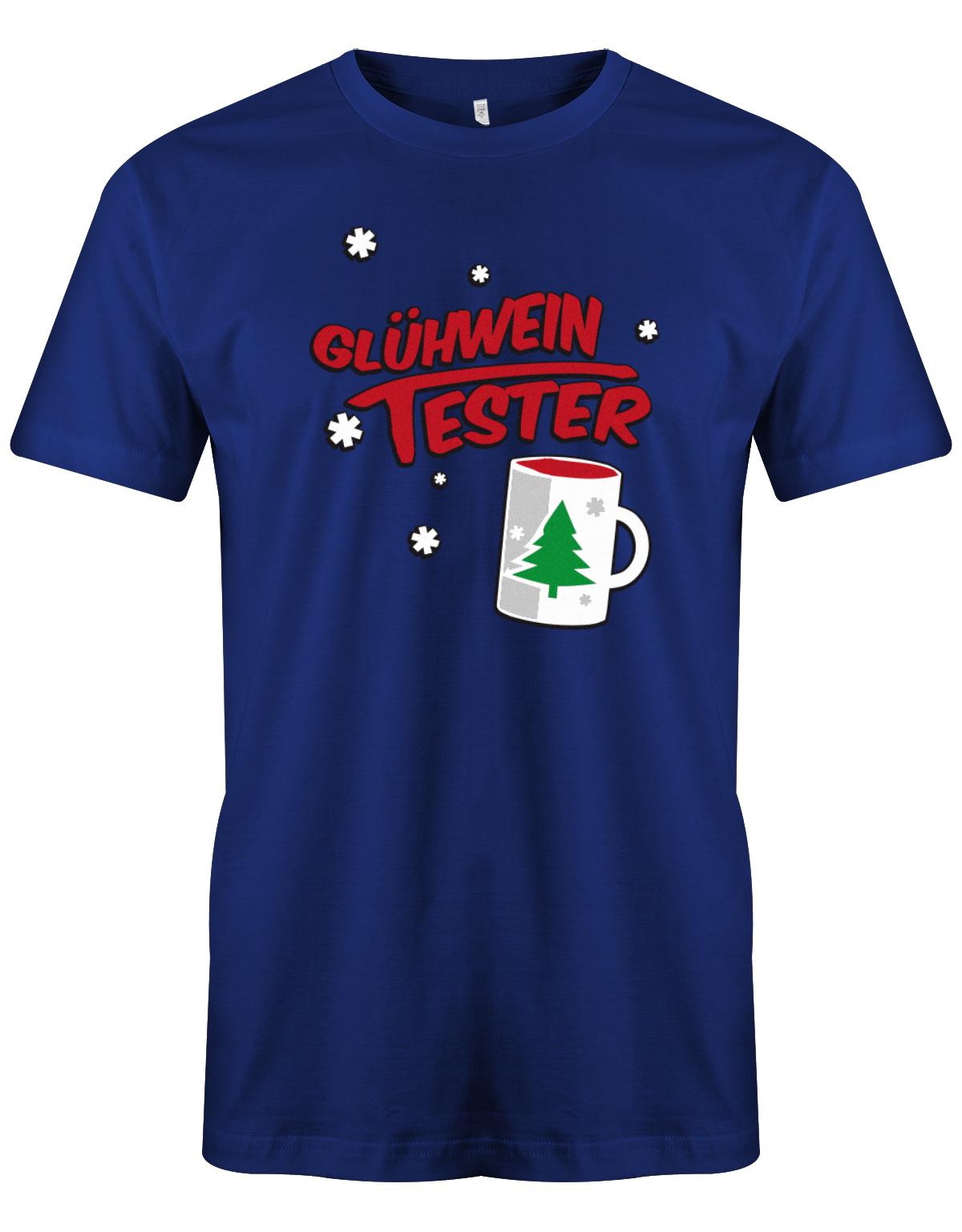 Gl-hwein-tester-Weihnachten-Shirt-Herren-Royalblau