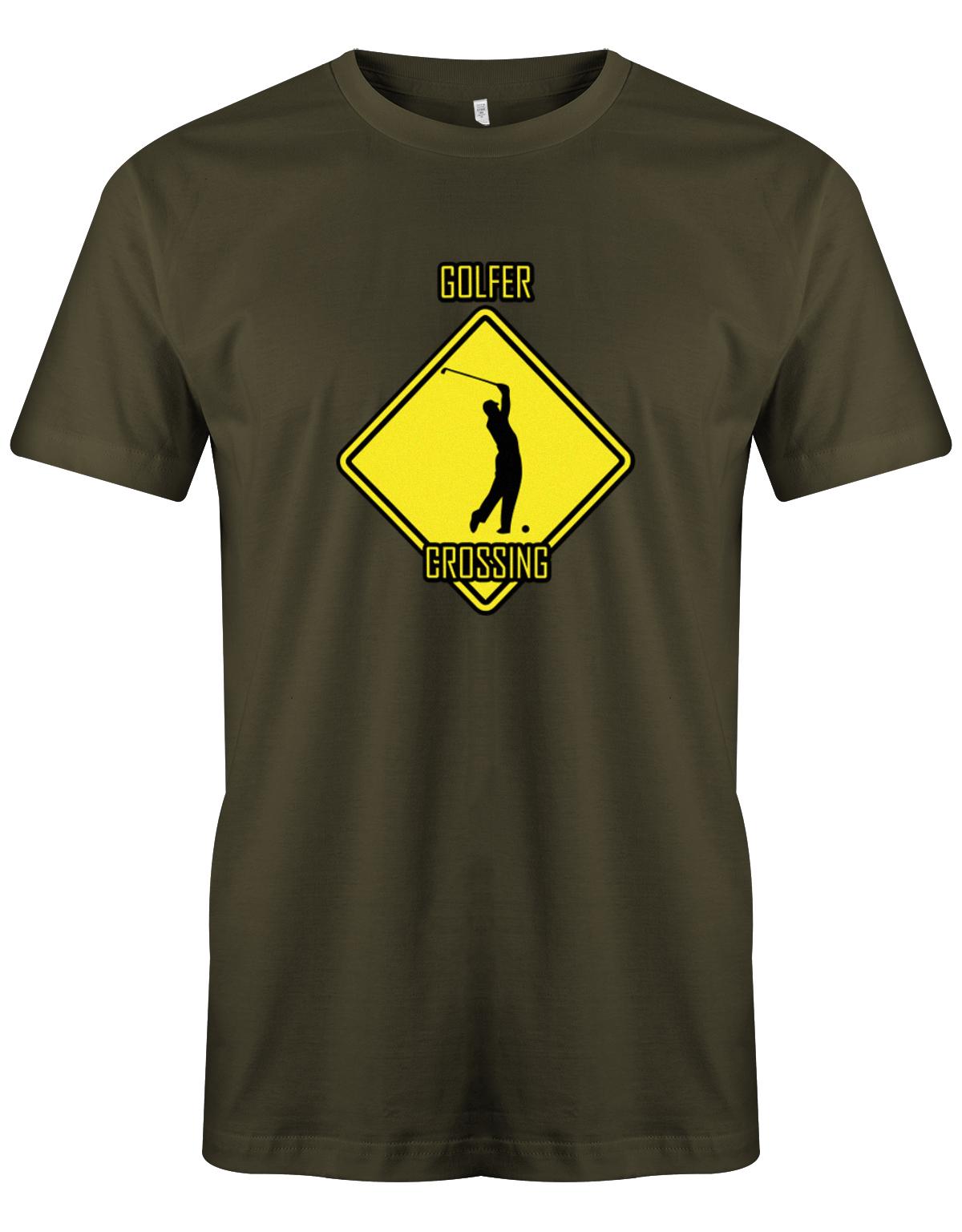 Golfer-Crossing-Herren-Shirt-Army