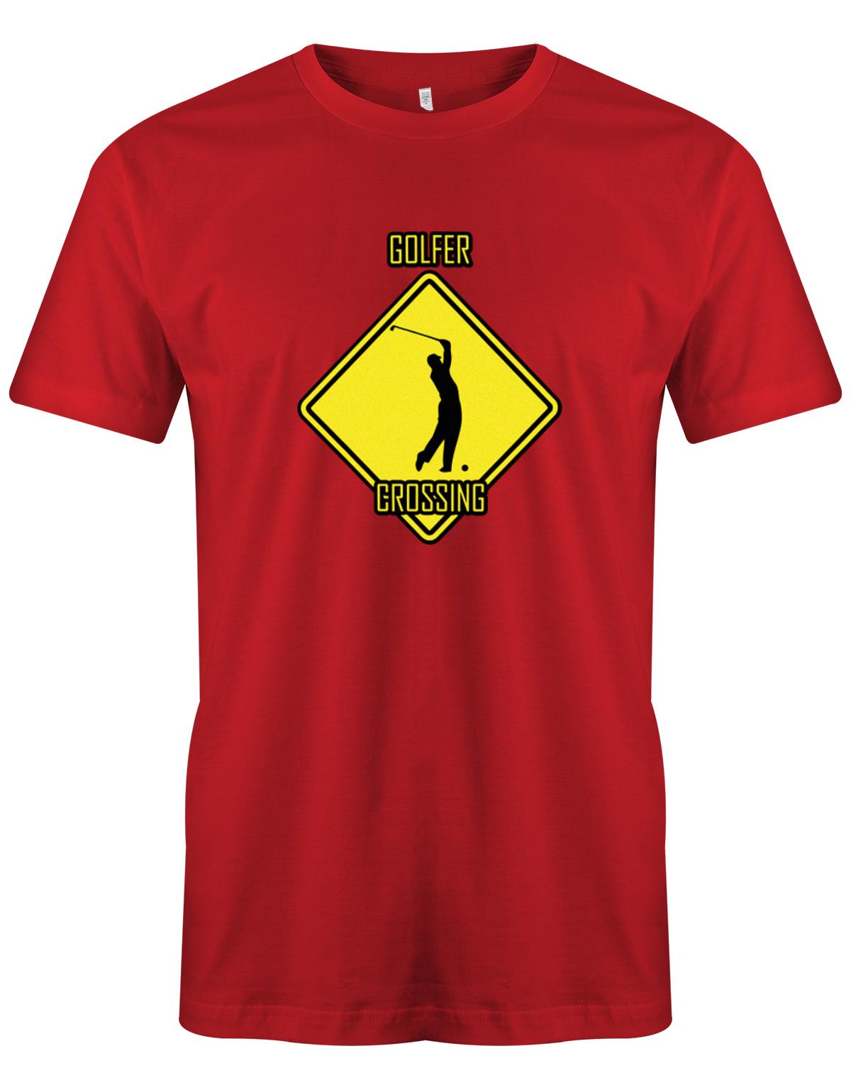 Golfer-Crossing-Herren-Shirt-Rot