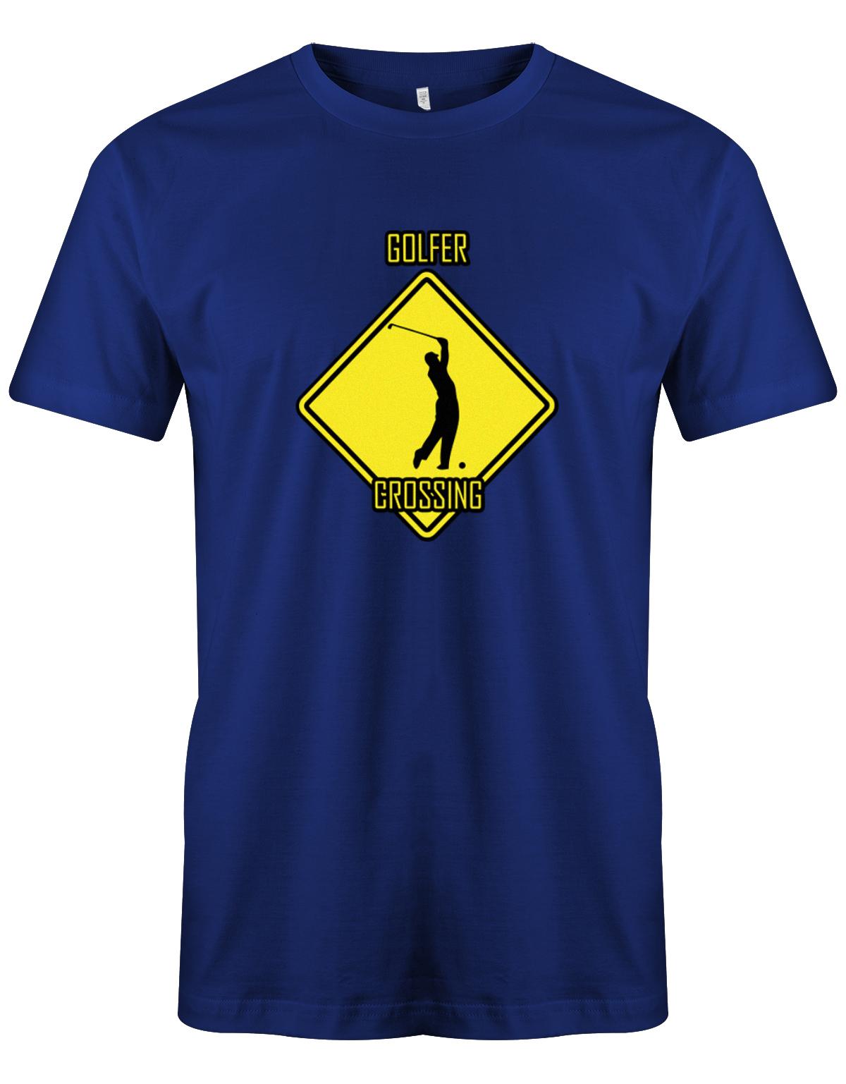 Golfer-Crossing-Herren-Shirt-Royalblau