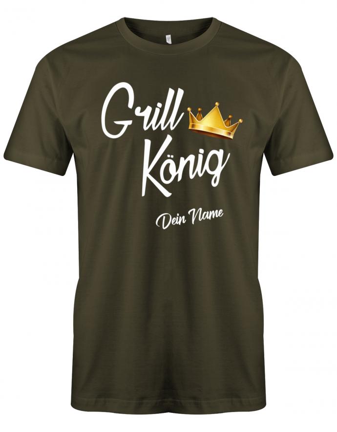 Grill-K-nig-Krone-Wunschname-Herren-Shirt-Army