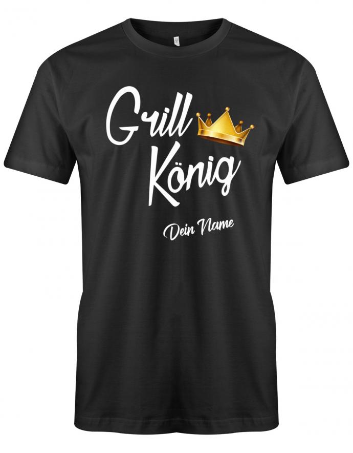 Grill-K-nig-Krone-Wunschname-Herren-Shirt-SChwarz