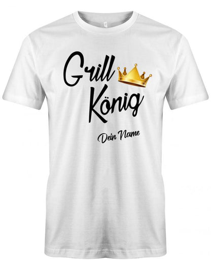 Grill-K-nig-Krone-Wunschname-Herren-Shirt-Weiss