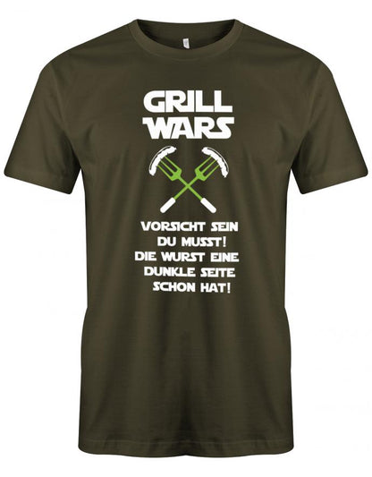 Grill-wars-vorsicht-sein-du-musst-Griller-Herren-Shirt-army