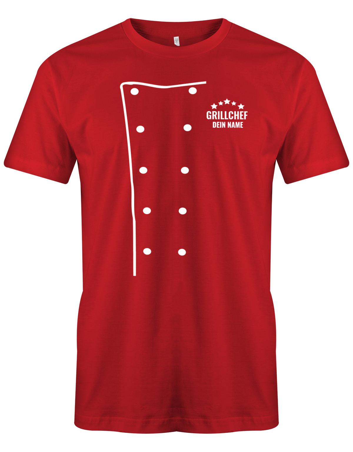 Grillchef-Wunschname-Herren-Shirt-Rot